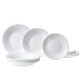 Vajilla 18 pzas prima blanca opal glass. Para 6 personas