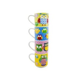 Set 4 tarros búhos