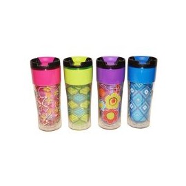 Vaso doble pared 414 ml color surtido