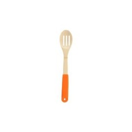 Cuchara ranurada bambú mango silicón