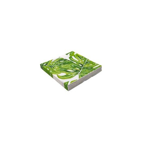 Servilleta papel 33x33 verde palmas