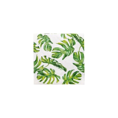 Servilleta papel 33x33 verde hojas