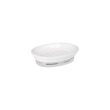 Jabonera York blanco cromo