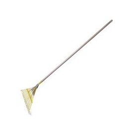 Escoba metálica reforzada recta p/jardín 22 dientes