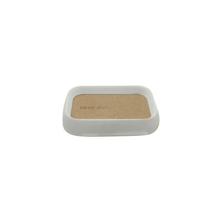 Jabonera Piedra beige con blanco