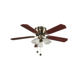 Ventilador 42" Flint 5aspas 3luces bronce pulido