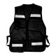 Chaleco Tipo Brigadista Negro Con Cinta Reflejante