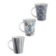 Tarro Porcelana Diseño Geométrico Azul/Blanc 375Ml
